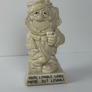 Vintage 1973 Wallace Berrie Figurine – ‘You’re Lovable… Weird But Lovable’ – 7””
